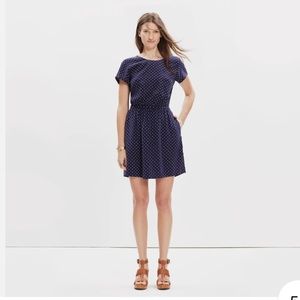 Madewell Silk Cross Back dress in Dots and Stars